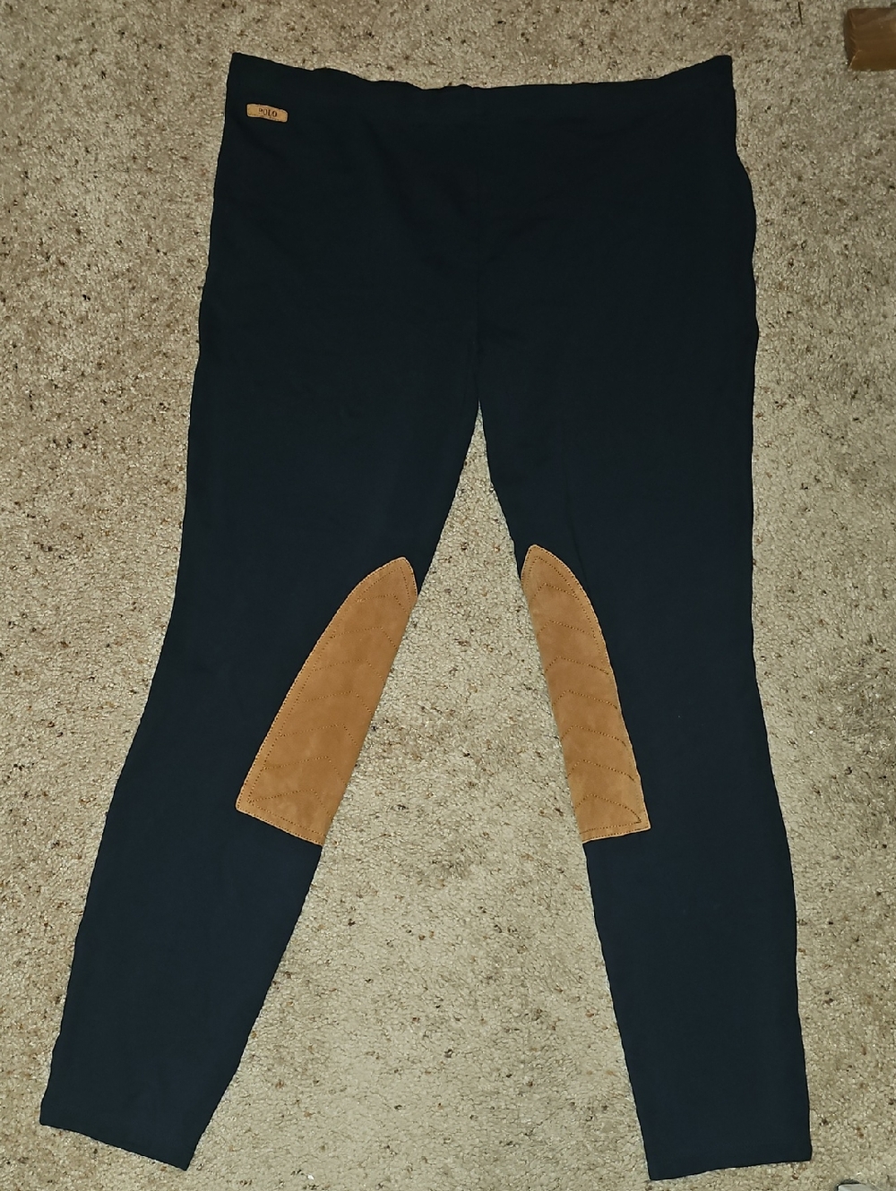 Polo by Ralph Lauren Navy Riding Leggings with Tan Knee Patches